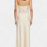 Fjorela Ensemble de Jupe Midi Sans Bretelles en Crème