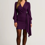 Robe Femme | Courte | Élégante | drapé croisé pour Mi-Saison