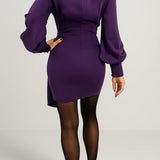 Robe Femme | Courte | Élégante | drapé croisé pour Mi-Saison