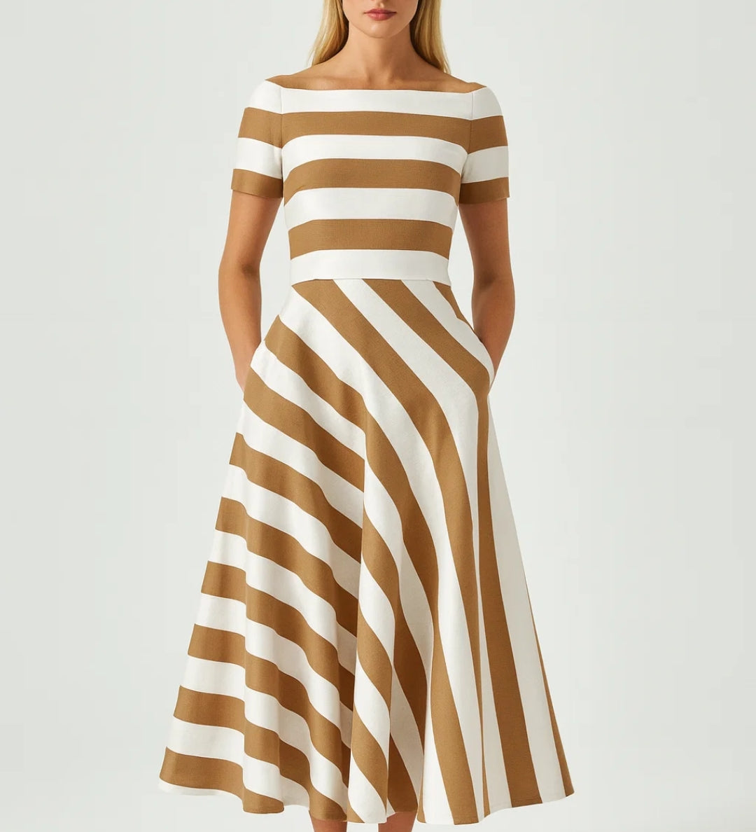 Robe Femme | Midi | Élégante | coupe évasée pour Été