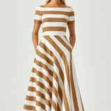 Robe Femme | Midi | Élégante | coupe évasée pour Été