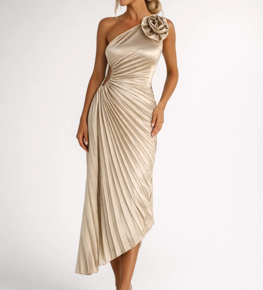 Robe Femme | Midi | Élégante | plissé aérien pour Été