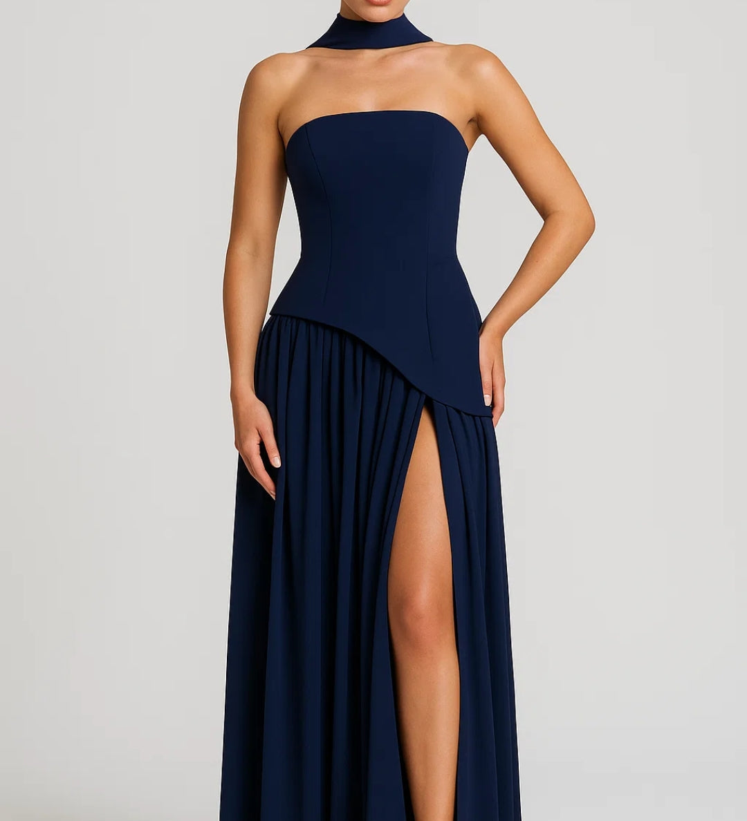 Robe Femme | Longue | Soirée | drapé asymétrique pour Été