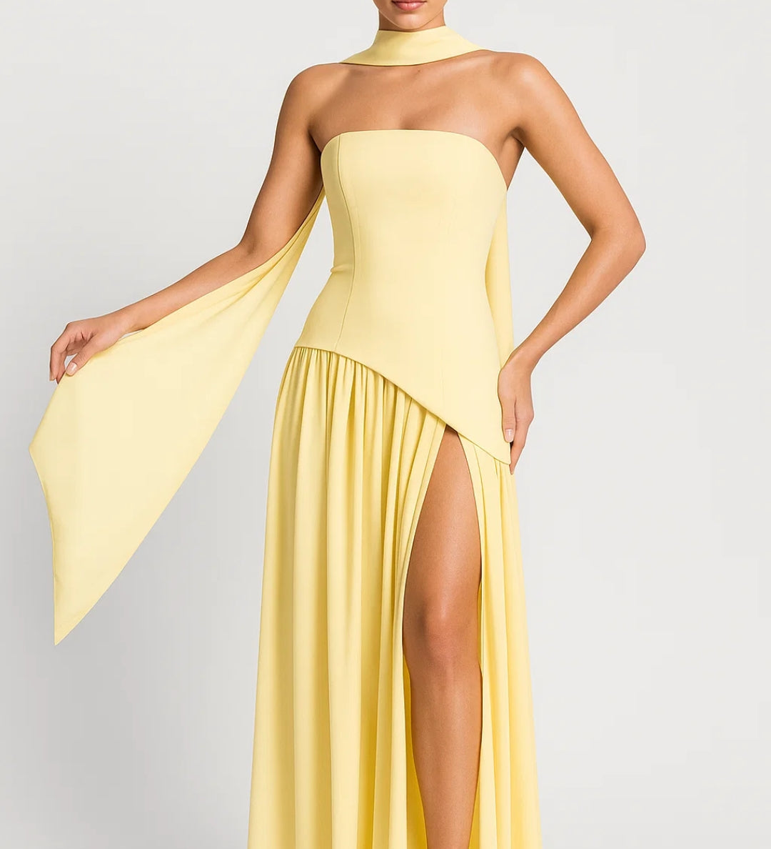Robe Femme | Longue | Soirée | drapé asymétrique pour Été