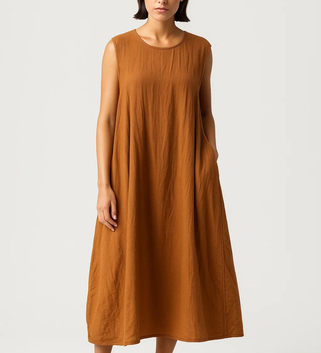 Robe Femme | Midi | Minimaliste | mouvement ample pour Mi-Saison