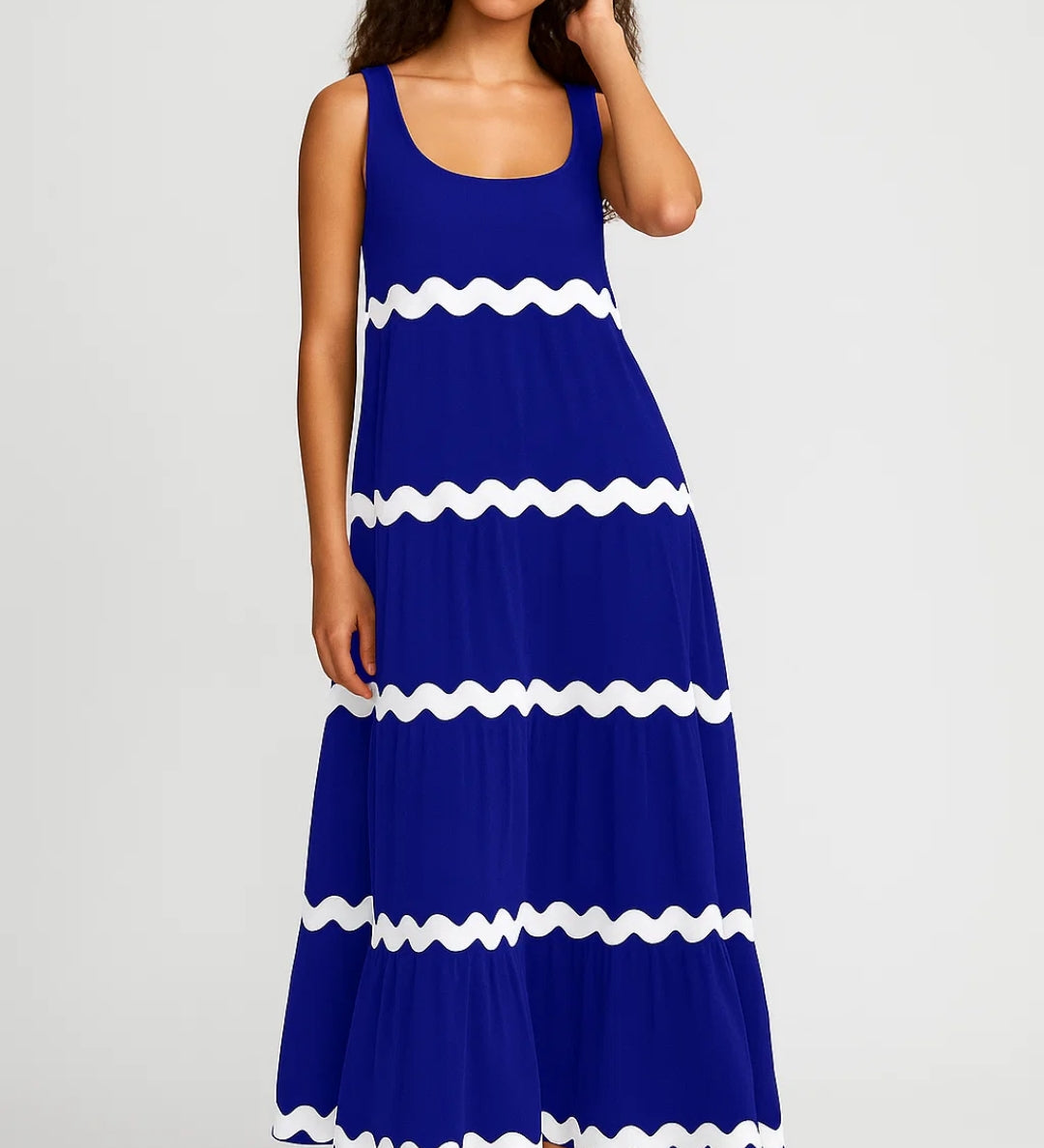 Robe Femme | Longue | Graphique | bandes contrastées pour Été