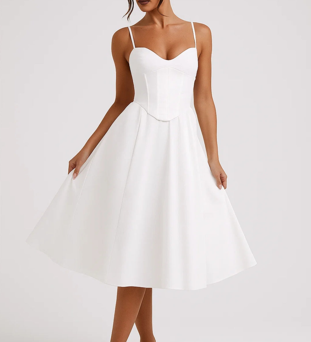 Robe Femme | Midi | Élégante | taille structurée pour Été