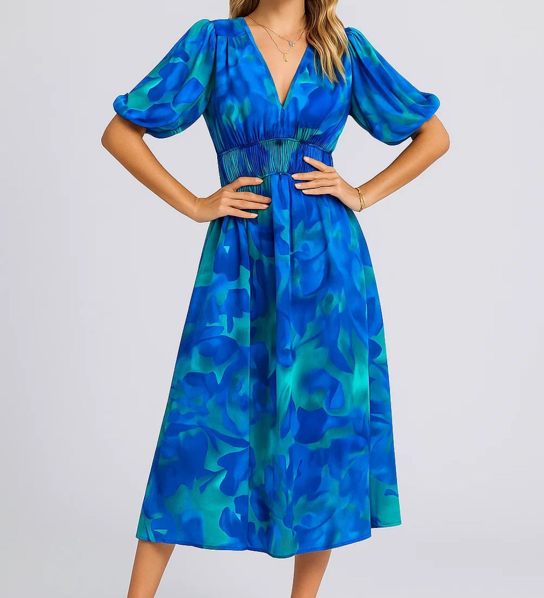 Robe Femme | Robe Féminine à Manches Bouffantes | Légère et Élégante