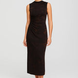 Robe Midi Femme | drapée | silhouette ajustée élégante pour Mi-Saison