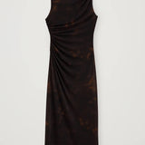 Robe Midi Femme | drapée | silhouette ajustée élégante pour Mi-Saison