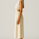 Robe Femme | Robe Découpée à Taille Haute | Légère et Structurée