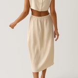 Robe Femme | Robe Découpée à Taille Haute | Légère et Structurée