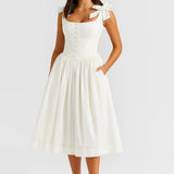 Robe Femme | Midi | Classique | taille soulignée pour Été