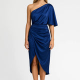 Robe Femme | Midi | Soirée | drapé asymétrique pour Été
