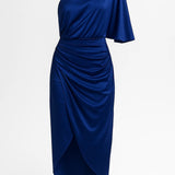 Robe Femme | Midi | Soirée | drapé asymétrique pour Été