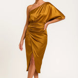 Robe Femme | Midi | Soirée | drapé asymétrique pour Été