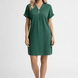 Robe courte Femme | tenue estivale & style décontracté | col en V fluide pour Été