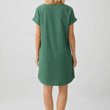 Robe courte Femme | tenue estivale & style décontracté | col en V fluide pour Été