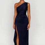 Robe longue Femme | asymétrique & fente | épaule dénudée pour Été