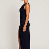 Robe longue Femme | asymétrique & fente | épaule dénudée pour Été