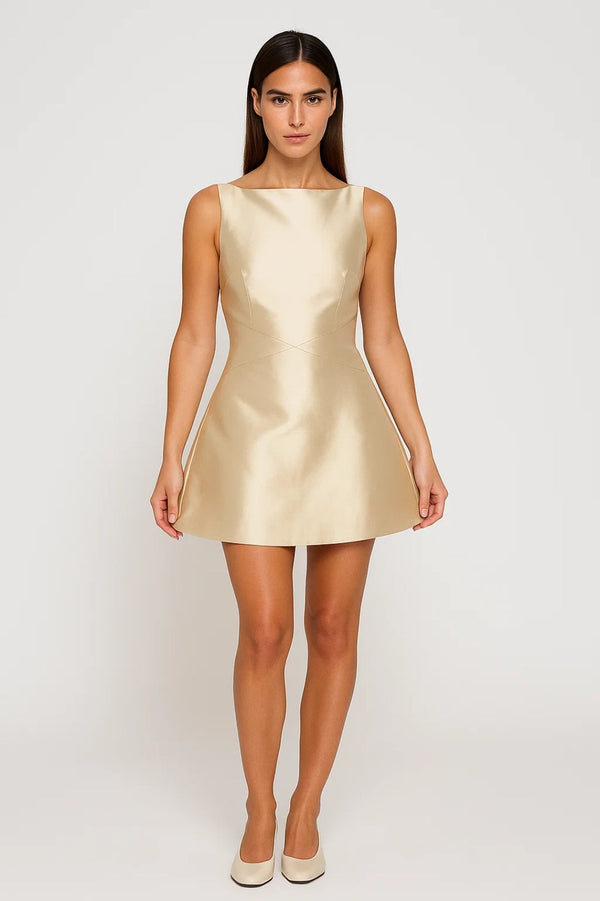 Robe Femme courte | Intemporel structuré | ligne évasée pour Été