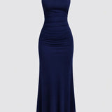 Robe longue Femme | moulante & dos nu | fines bretelles ajustées pour Printemps