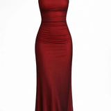 Robe longue Femme | moulante & dos nu | fines bretelles ajustées pour Printemps