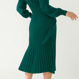 Robe Femme | Midi | Élégante | plissé fluide pour Mi-Saison