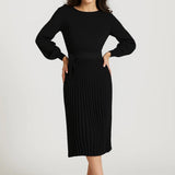 Robe Femme | Midi | Élégante | plissé fluide pour Mi-Saison