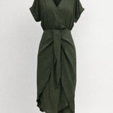 Robe midi Femme | Élégante & Fluide | Nœud à la taille pour Été