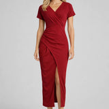 Robe midi Femme | élégante & chic | fente croisée pour Été