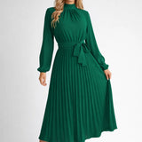 Robe midi Femme | élégante & fluide | jupe plissée pour Printemps