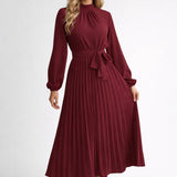 Robe midi Femme | élégante & fluide | jupe plissée pour Printemps