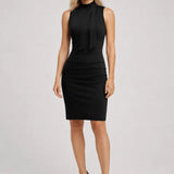 Robe midi Femme | tenue chic | col lavallière pour Automne