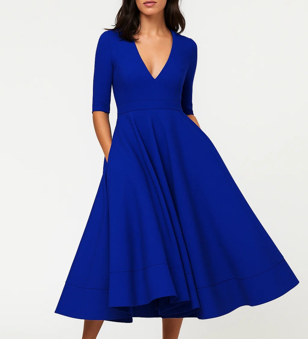 Robe Femme | Midi | Élégante | silhouette évasée pour Mi-Saison