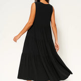 Robe Femme midi | Intemporel fluide | coupe à volants pour Été