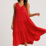 Robe Femme midi | Intemporel fluide | coupe à volants pour Été