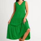 Robe Femme midi | Intemporel fluide | coupe à volants pour Été