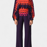 Sybella Ensemble de Deux Pièces avec Épaules Dégagées et Pantalons Amples Imprimés