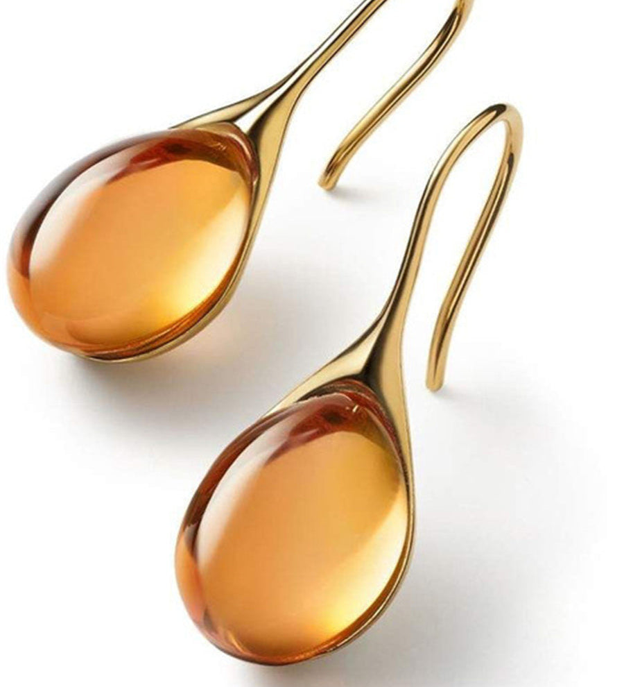 Boucles d'Oreilles en Cristal en Or et Argent