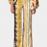 Sybella Ensemble de Deux Pièces avec Épaules Dégagées et Pantalons Amples Imprimés