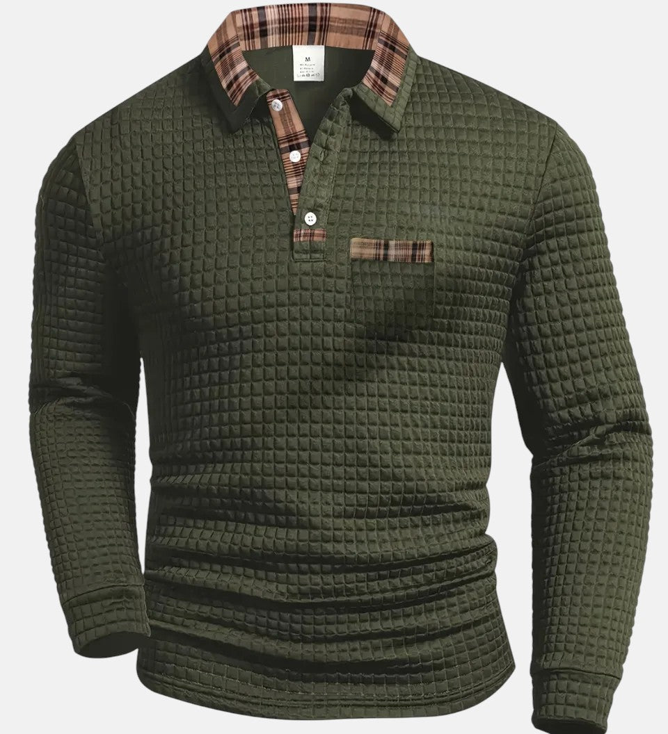 BEEKMAN | POLO À MOTIF À CARREAUX