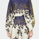 Sybella Ensemble de Deux Pièces avec Épaules Découvertes et Pantalons Amples Imprimés