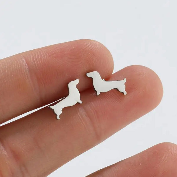 Boucles d'oreilles teckel – Boucles minimalistes en métal
