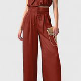 Helira Ensemble de Deux Pièces avec Top Fluide et Pantalon Palazzo