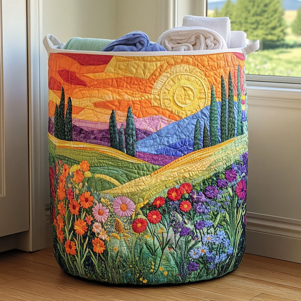 Prairie Brillante | Panier à Linge Fait Main