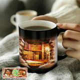 Tasse thermique en céramique magique avec design de bibliothèque