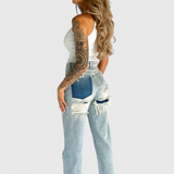 Jeans Roxy Vintage Effilochés Taille Haute