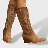 Bottes Cowboy Suède Femme Talon Bloc