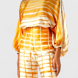 Sybella Ensemble de Deux Pièces avec Épaules Dégagées et Pantalons Amples Imprimés